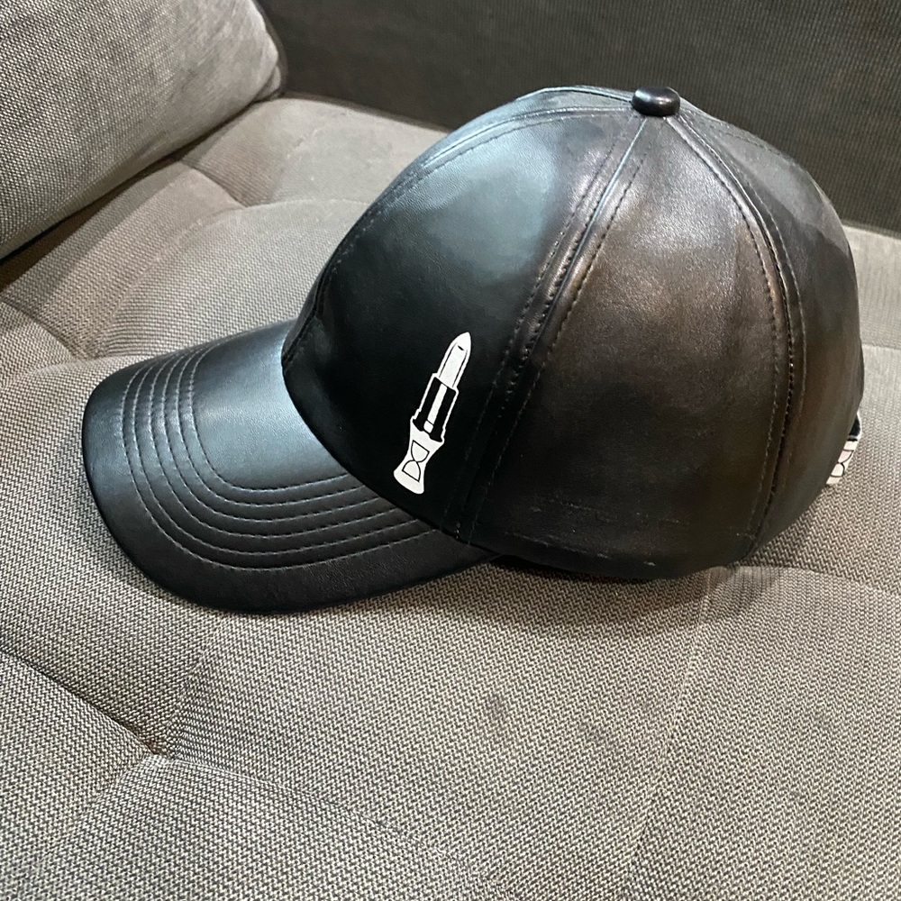 Time Los Angeles faux leather cap.